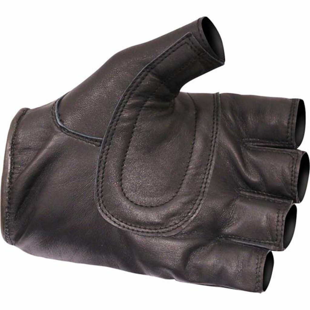 Dririder Fingerless Leather Gloves - BLACK