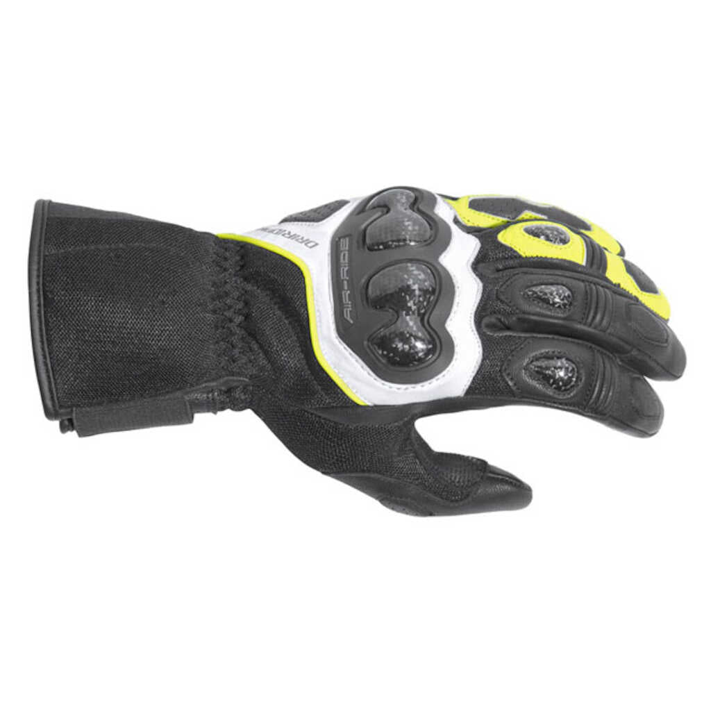 Dririder Air-Ride 2 Leather Gloves - Long Cuff - BLK WHT YEL