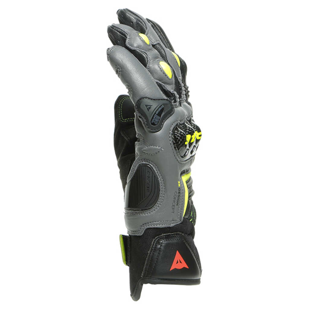 Dainese VR46 Sector Leather Gloves - Short Cuff - BK/ANTH/FLU-YEL