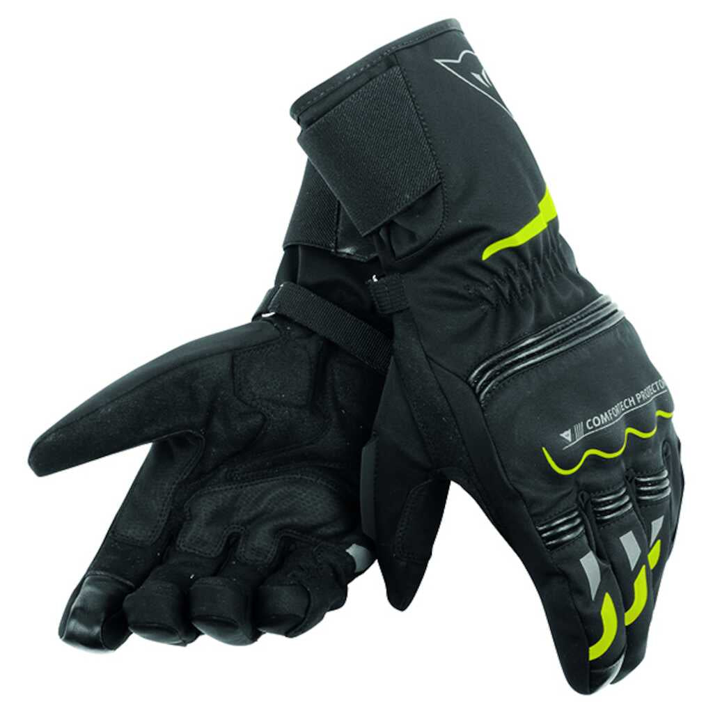 Dainese Tempest D-Dry Gloves - Long Cuff - BLK/FLUO-YEL