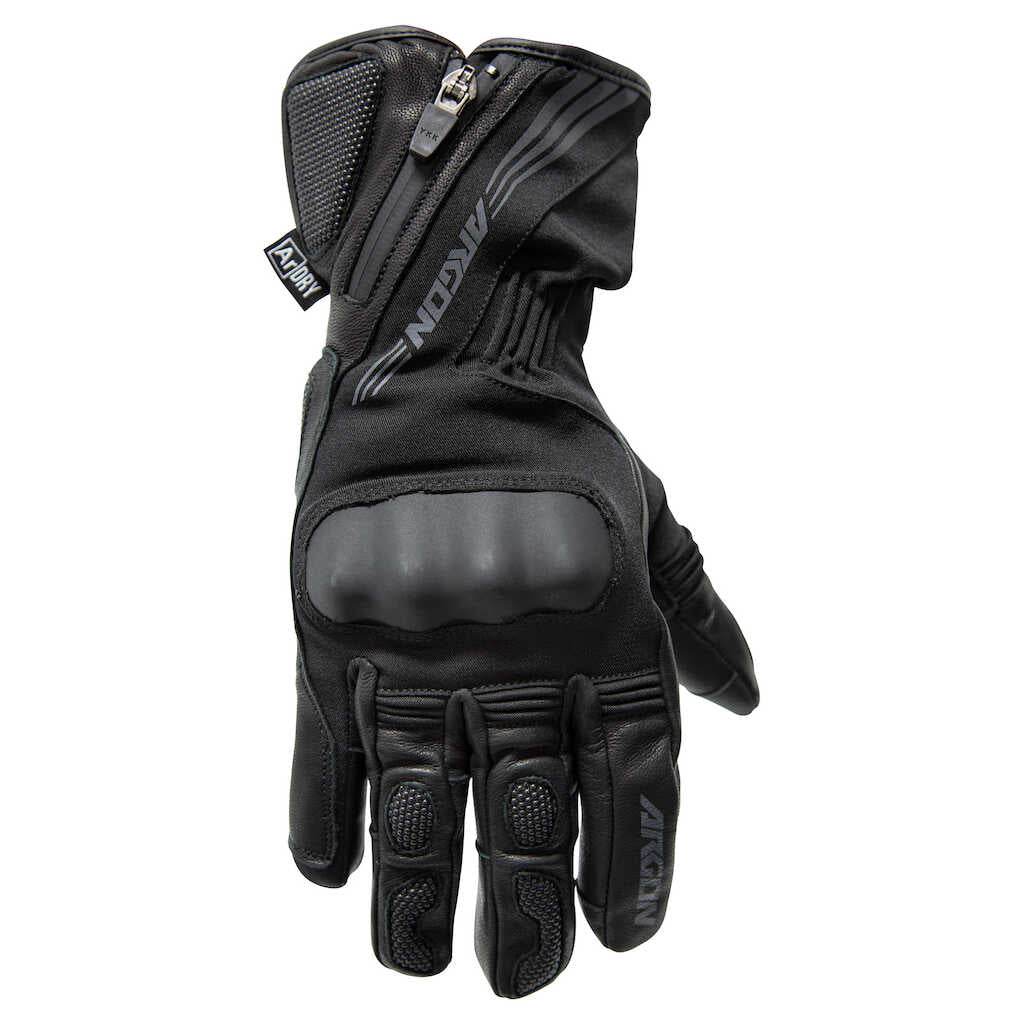 Argon Ascot Leather Gloves - BLACK