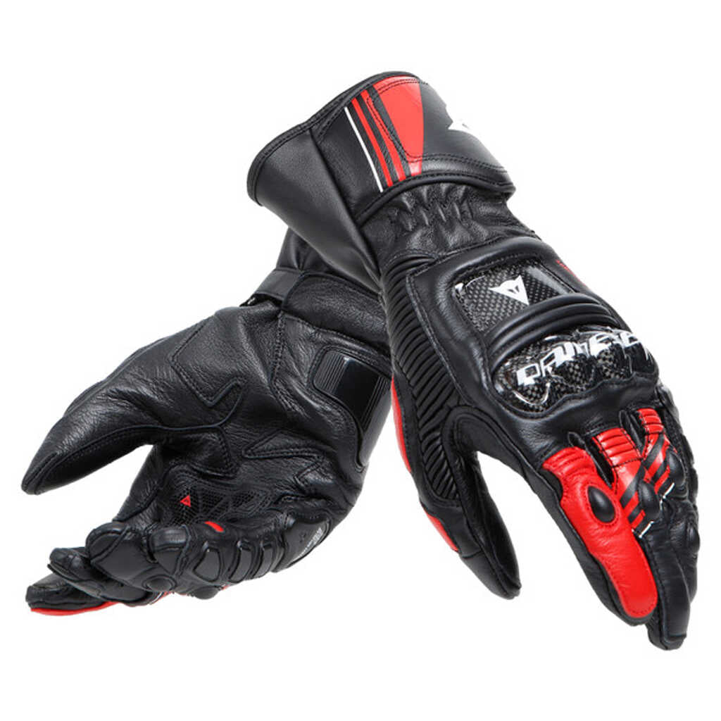 Dainese Druid 4 Leather Gloves - BK/LAVA-RED/WHT