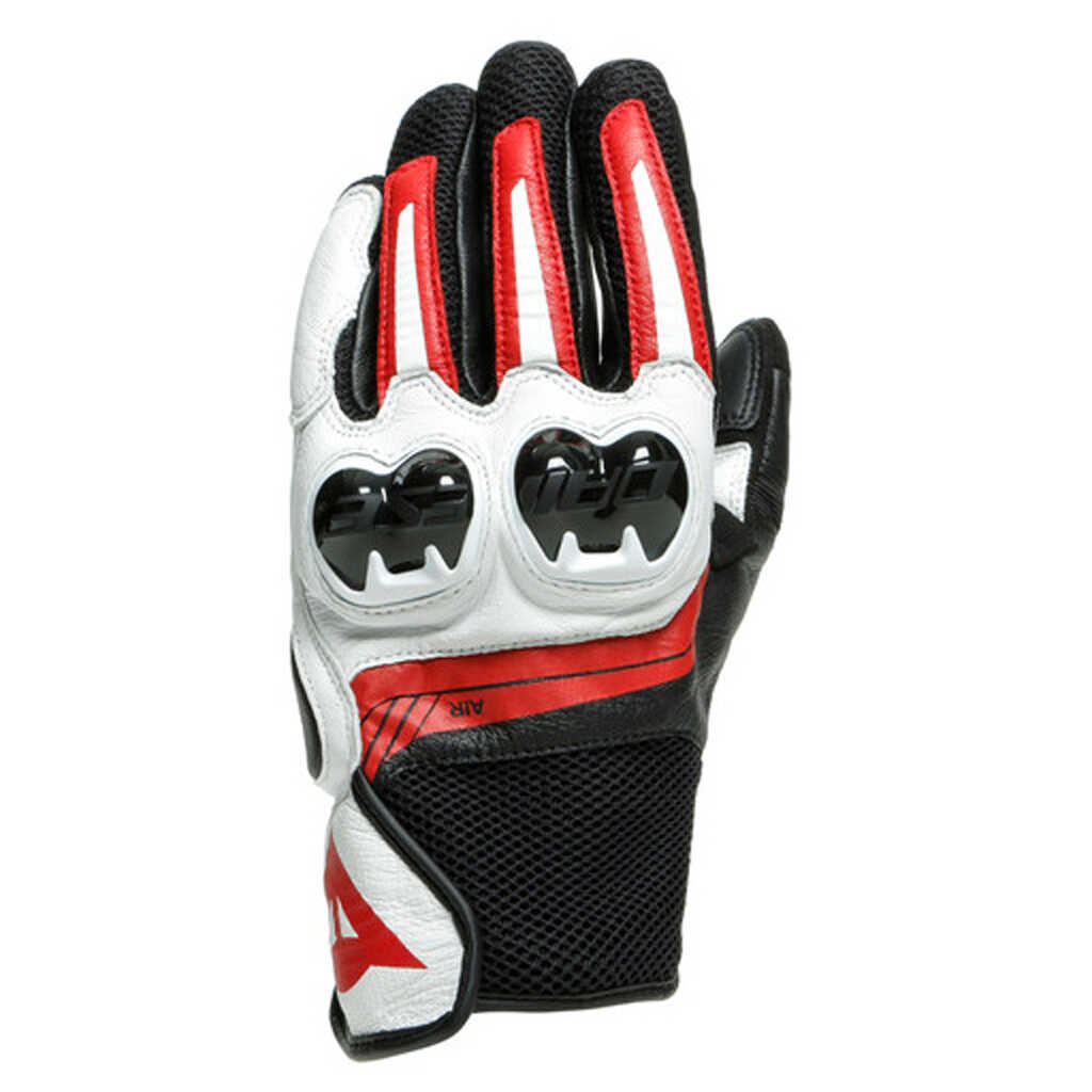 Dainese Mig 3 Leather Gloves - BK/WHT/LAVA-RED