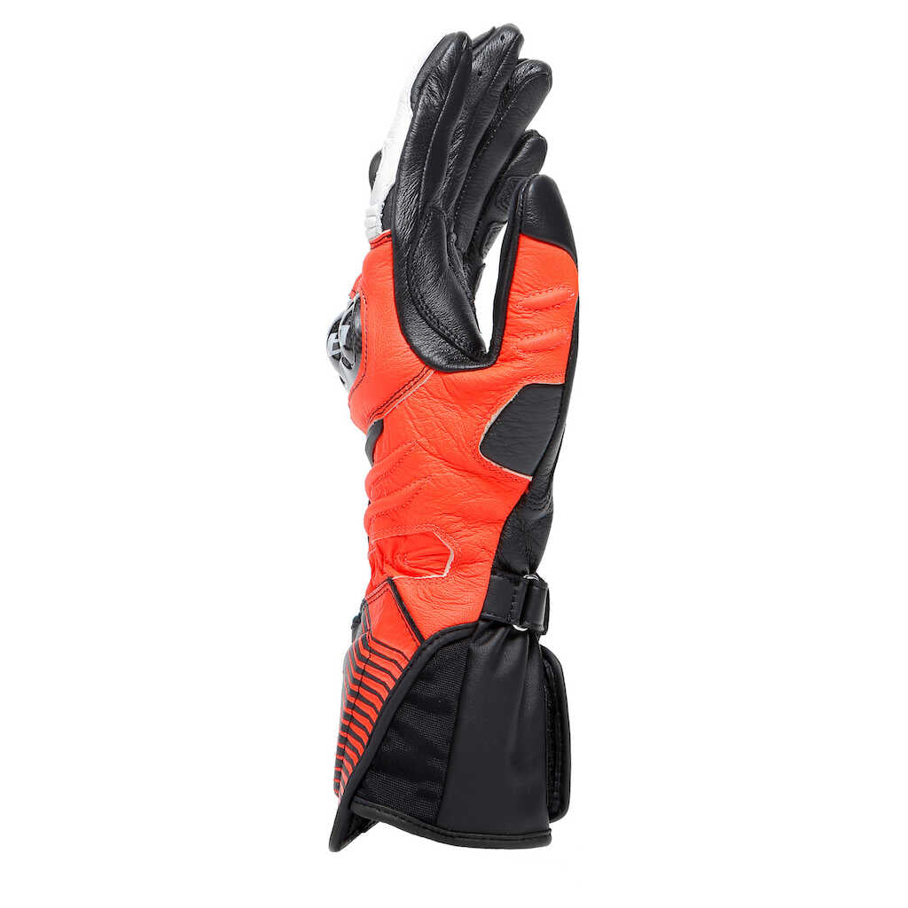 Dainese Carbon 4 Leather Gloves - Long Cuff - BLK/FLU-RED/WHT