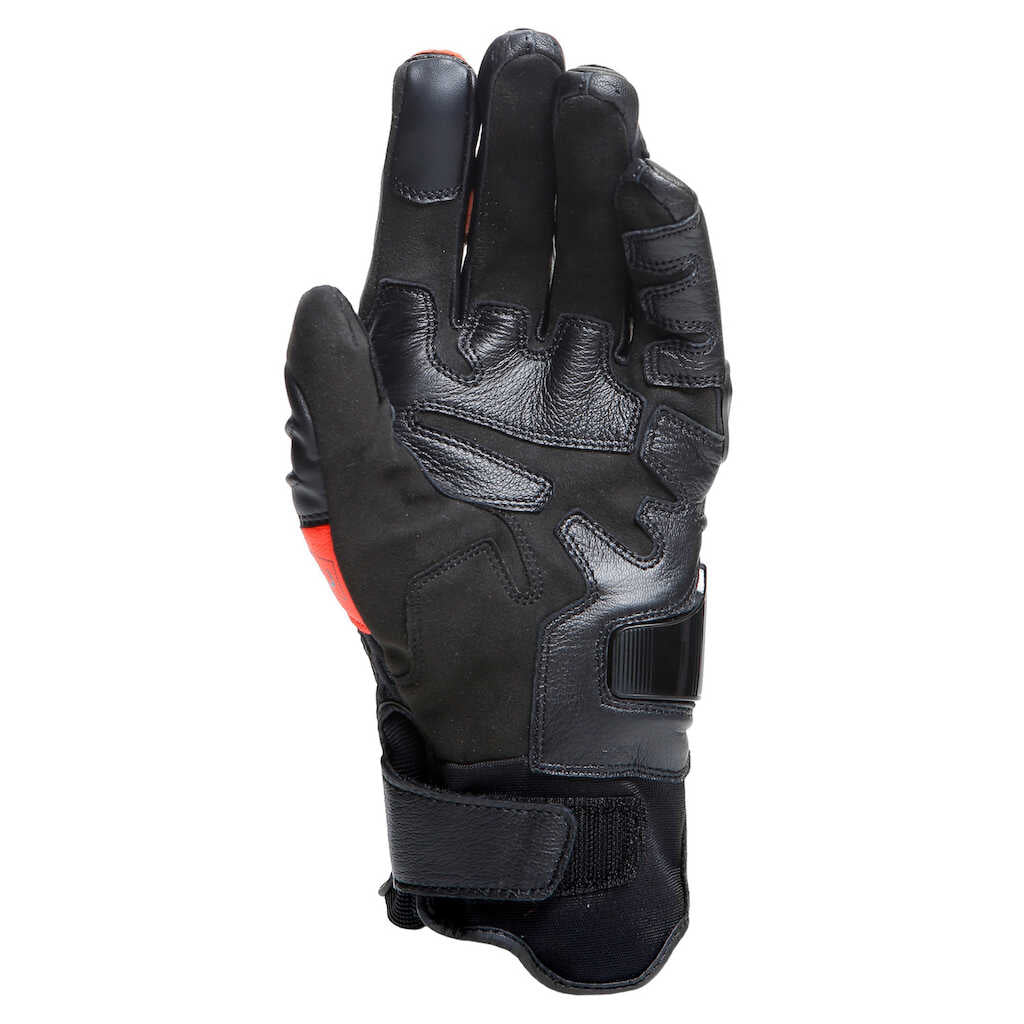 Dainese Carbon 4 Leather Gloves - Short Cuff - BLACK/FLUO-RED