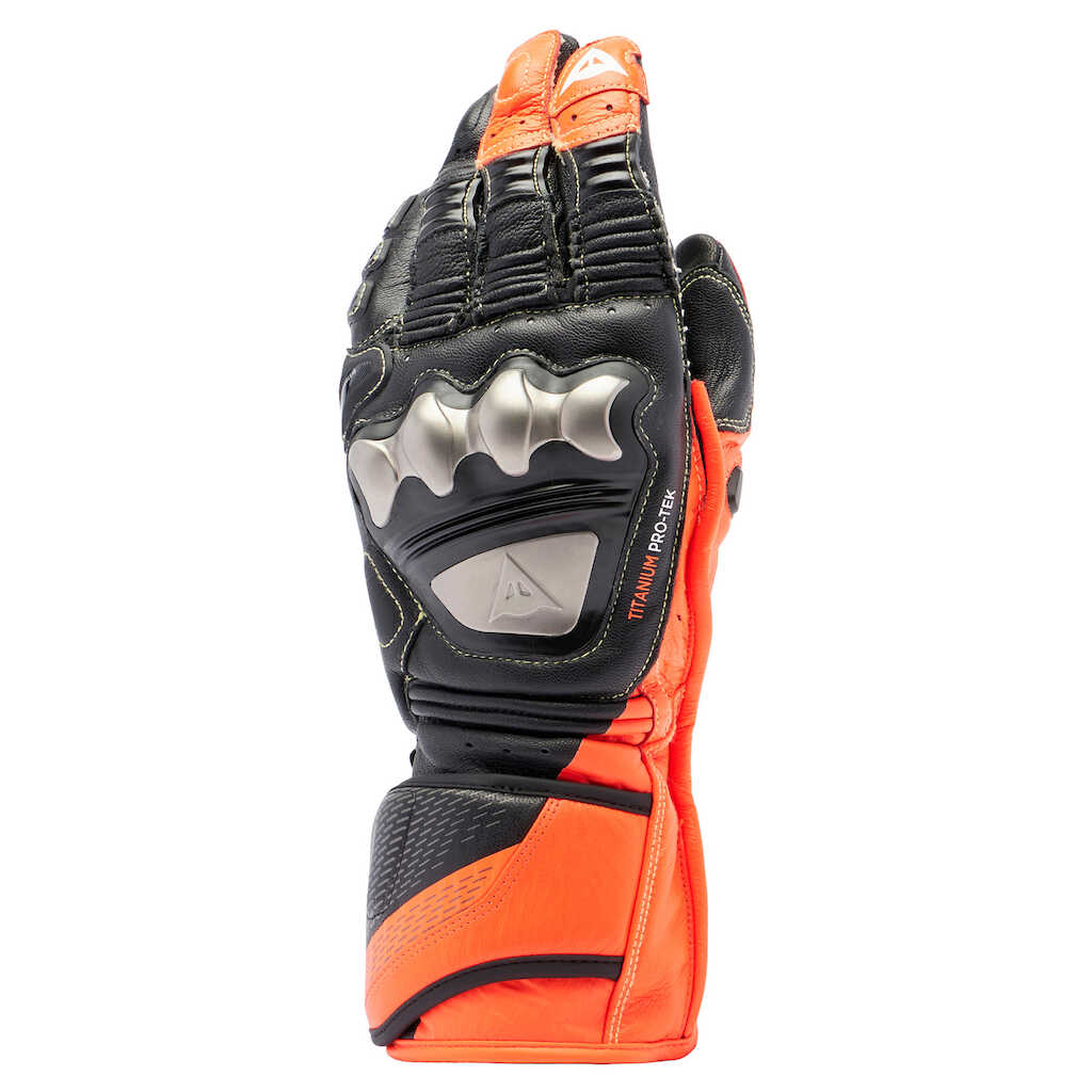 Dainese Full Metal 7 Leather Gloves - BLACK/RED-FLUO