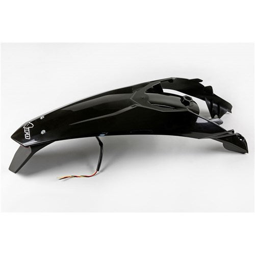 UFO KTM EXC/SXF 2012-2015 REAR FENDER W/LED T/LIGHT (BLK)