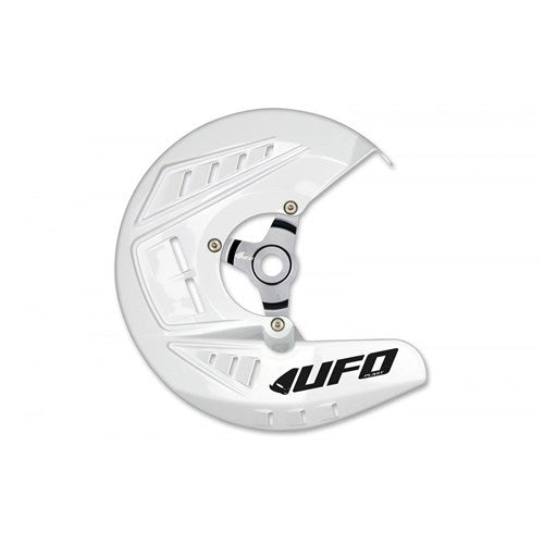 /UFO FRT DISC COVER W/ALU MOUNT KX250F 13-20/KX450F 13-18 (WHT)