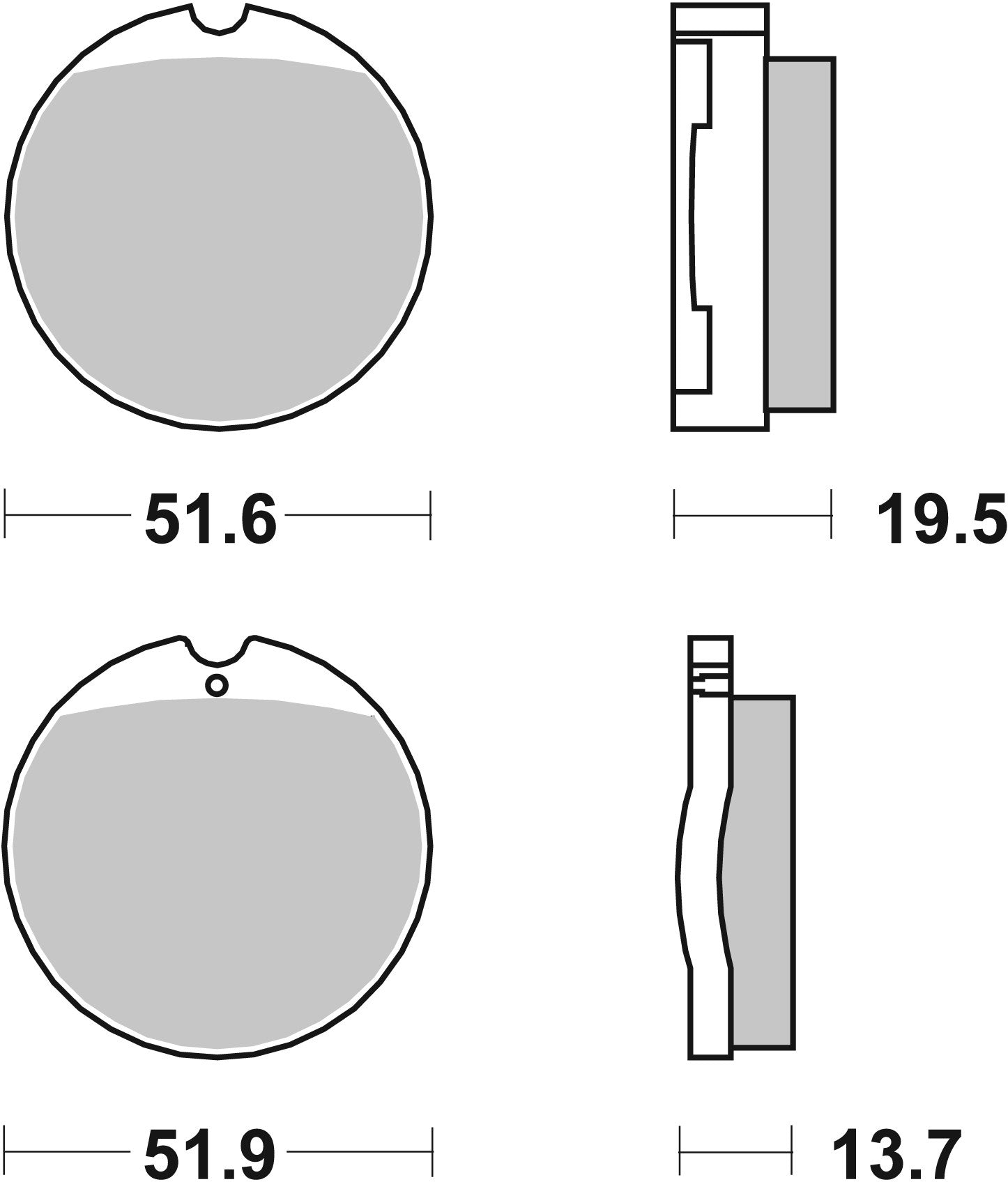 SBS FRICTION - Dual Carbon Classic Front Brake Pads (Track Use) - 501DCC-