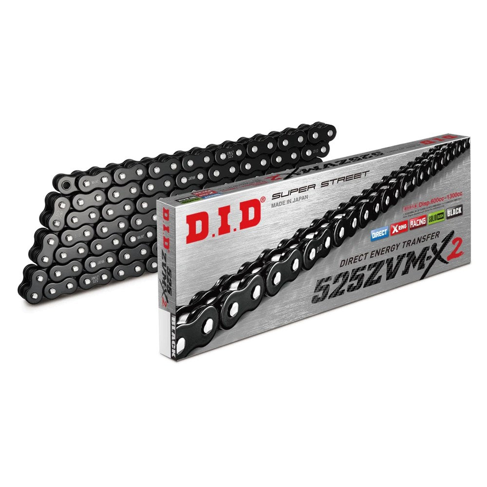 DID SUPER STREET X-RING 525ZVM-X2 BLK/BLK 124ZB (CTN10) (WAS 525ZVMXBB124ZB)