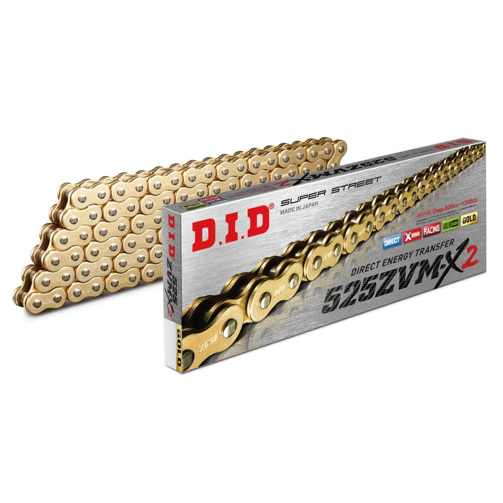 DID SUPER STREET X-RING 525ZVM-X2 GLD/GLD 124ZB (CTN10) (WAS 525ZVMXGG124ZB)