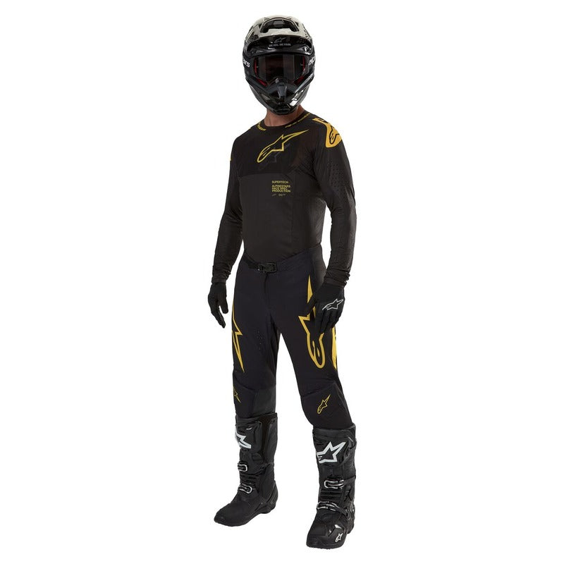 2024 SUPERTECH WARD PANTS BLACK YELLOW (0015)