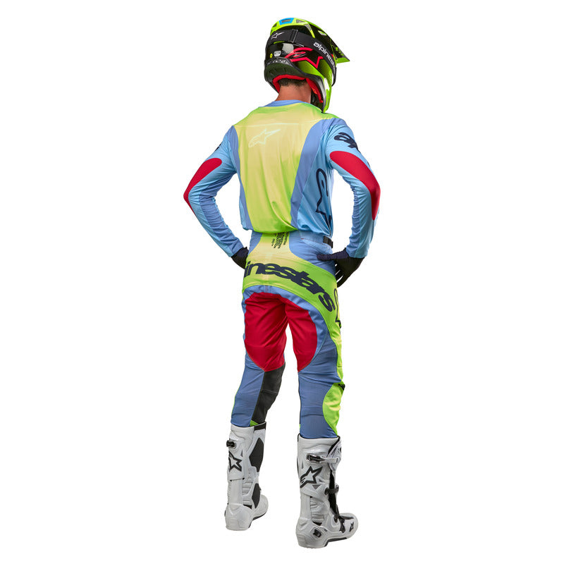 2024 TECHSTAR OCURI PANTS LIGHT BLUE FLUROYELLOW RED BERRY (7064)