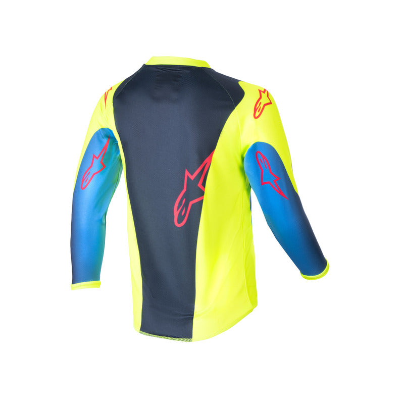 2024 KIDS RACER HOEN JERSEY FLUROYELLOW BLUE NIGHT NAVY (0525)