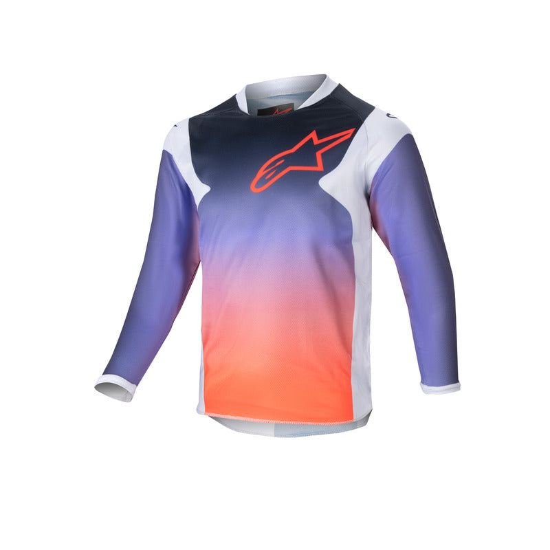 2024 KIDS RACER HOEN JERSEY LIGHT GRAY HOT ORANGE BLACK (0924)