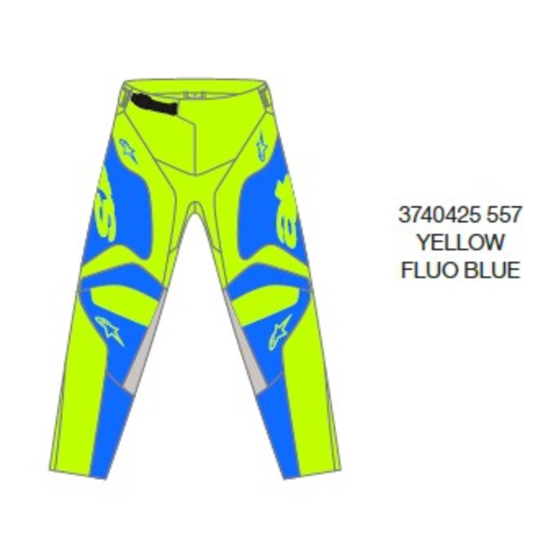 2025 YOUTH RACER VEIL PANTS FLURO-YELLOW BLUE (0557)