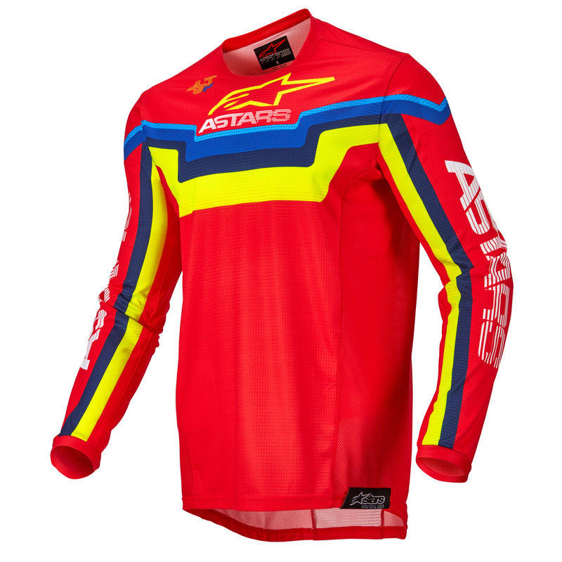 2022 TECHSTAR QUADRO JERSEY RED/YELLOW/FLURO BLUE (3057)