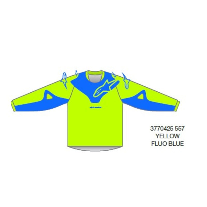2025 YOUTH RACER VEIL JERSEY FLURO-YELLOW BLUE (0557)