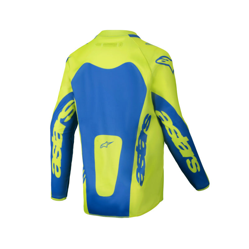 2025 YOUTH RACER VEIL JERSEY FLURO-YELLOW BLUE (0557)