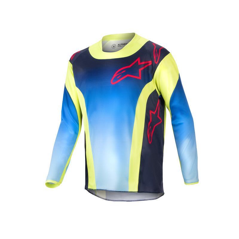 2024 YOUTH RACER HOEN JERSEY FLUROYELLOW BLUE NIGHT NAVY (0525)