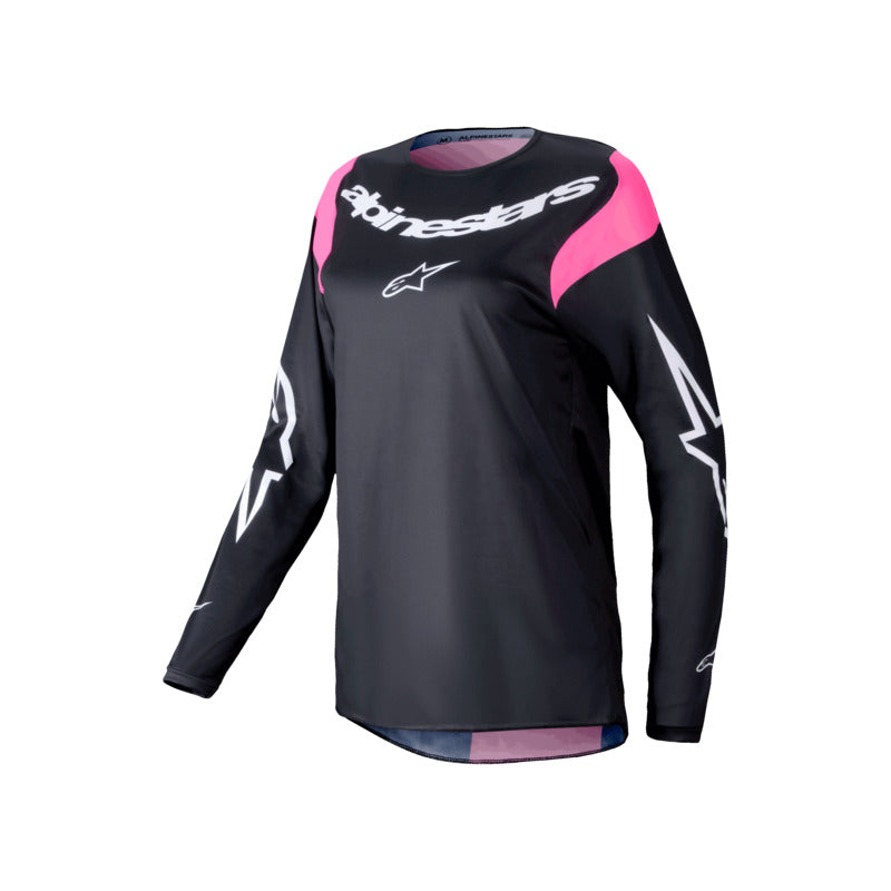 2025 WOMENS FLUID HAUL JERSEY BLACK FLURO-PINK (1390)