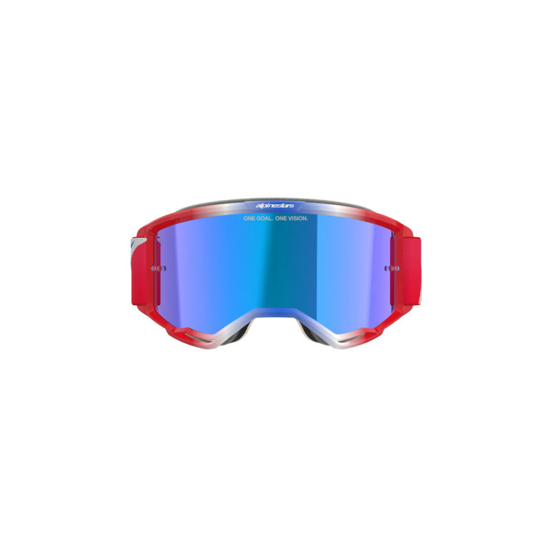VISION 5 CORP GOGGLE | RED WHITE BLUE (3075) | MIRROR BLUE LENS