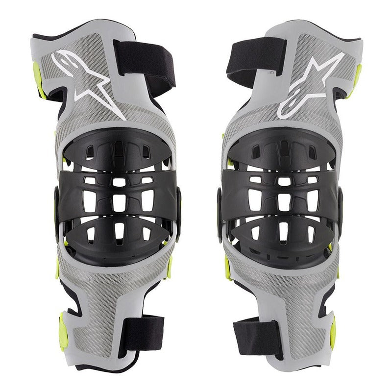 BIONIC 7 KNEE BRACE SET SILVER FLURO YELLOW (0195)