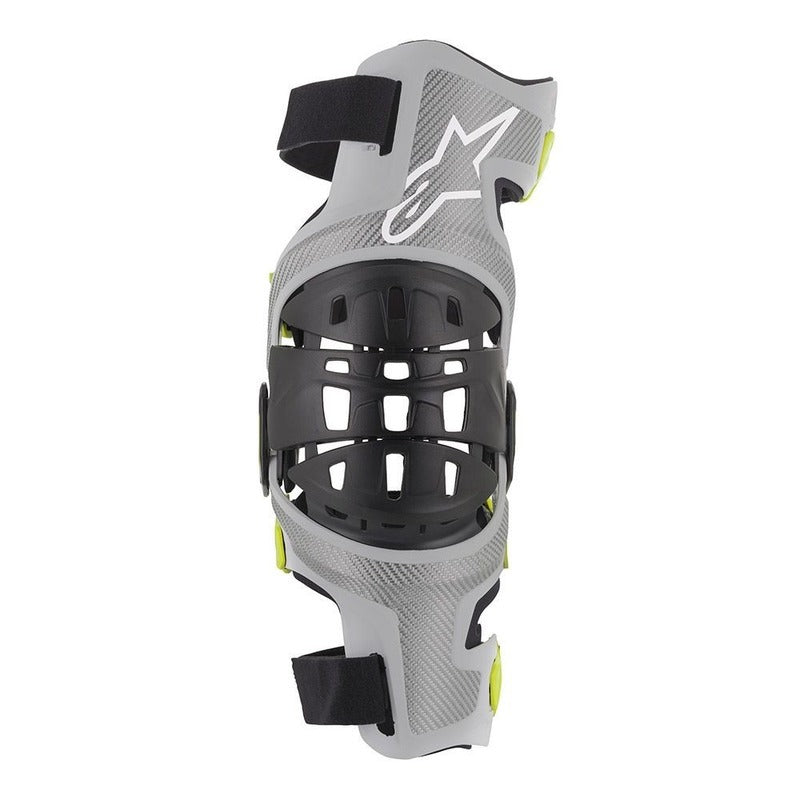 BIONIC 7 KNEE BRACE SET SILVER FLURO YELLOW (0195)