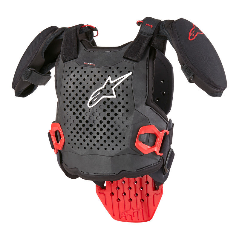 A5 S YOUTH CHEST PROTECTOR BLACK WHITE RED (0123)