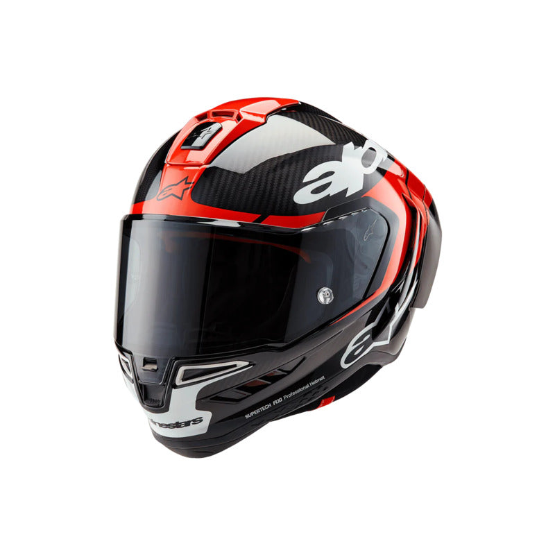SUPERTECH SR10 ELEMENT HELMET ECE 22.06 BLACK CARBON BRIGHT RED WHITE GLOSS (1363)