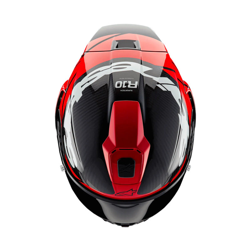 SUPERTECH SR10 ELEMENT HELMET ECE 22.06 BLACK CARBON BRIGHT RED WHITE GLOSS (1363)
