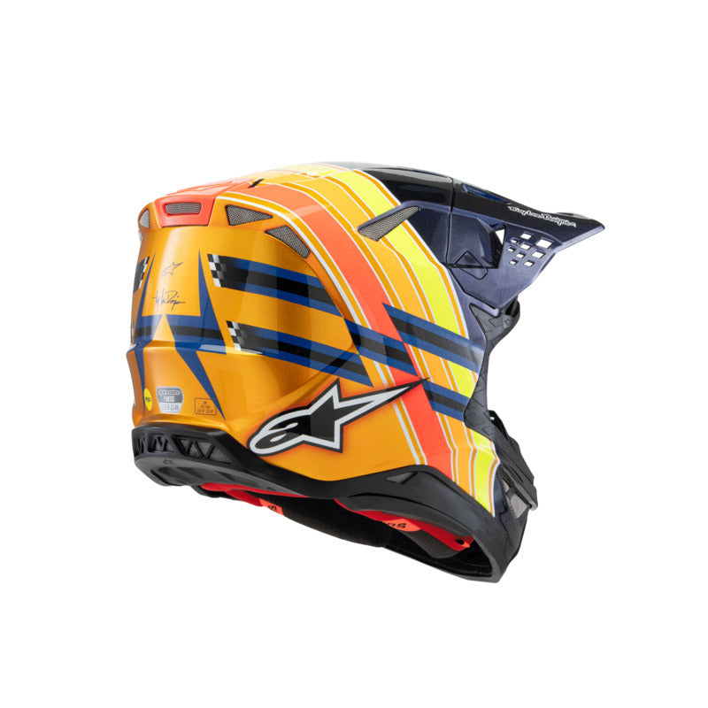 S-M10 TLD EDITION 25 ECE06 DARK-BLUE ORANGE FLURO-YELLOW RED GLOSSY (7156)