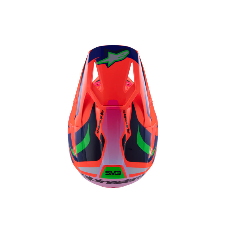 SM3 YOUTH DEEGAN HELMET ECE06 FLURO-ORANGE PURPLE FLURO-PINK (0433)