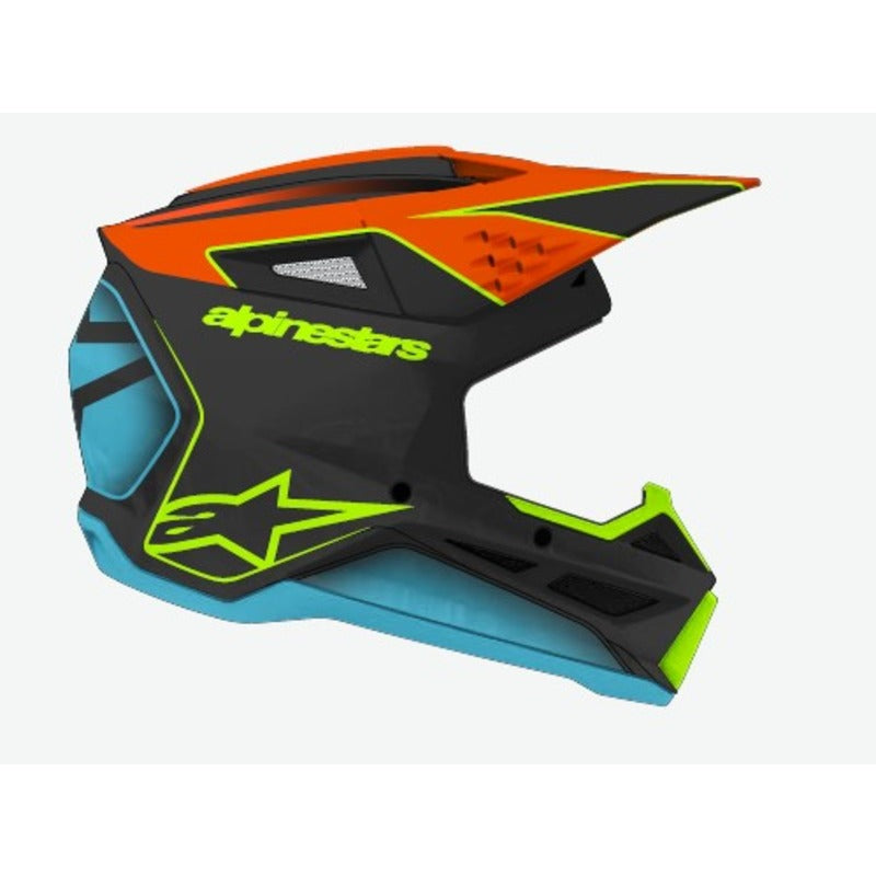 SM3 YOUTH FRAY HELMET ECE06 BLACK ORANGE FLURO-YELLOW GLOSSY (1455)