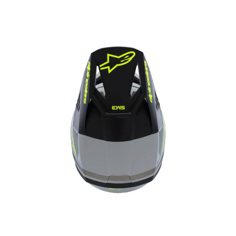 SM3 YOUTH RADIUM HELMET ECE06 GREY BLACK FLURO-YELLOW MATT (9510)
