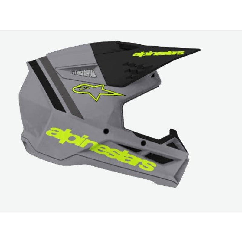 SM3 YOUTH RADIUM HELMET ECE06 GREY BLACK FLURO-YELLOW MATT (9510)