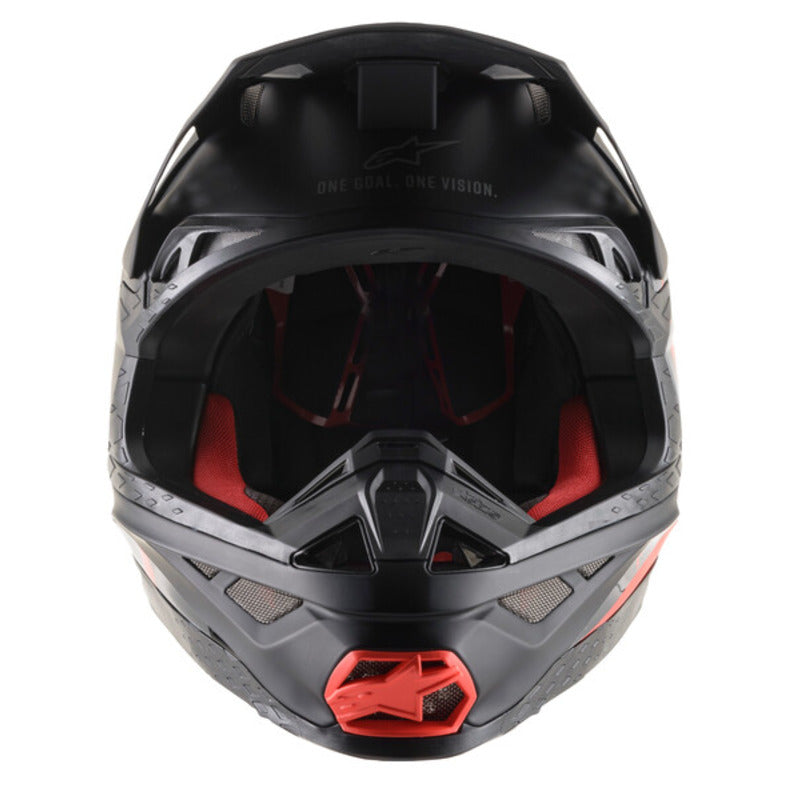 SUPERTECH SM8 ECHO HELMET ECE BLACK DARK-GREY RED FLURO (1116)