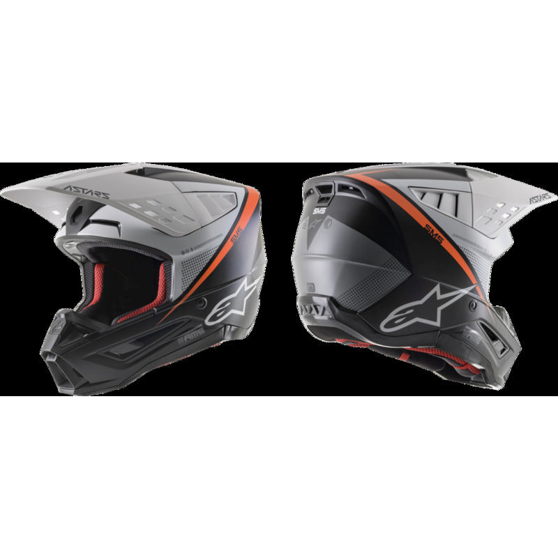 SM5 RAYON HELMET ECE MATT BLACK/WHITE/FLURO ORANGE (1242)