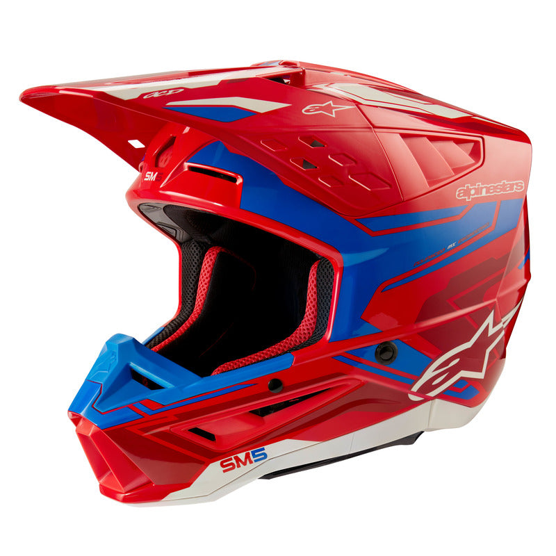 SM5 ACTION 2 HELMET ECE 22.06 BRIGHT RED BLUE GLOSS (3017)