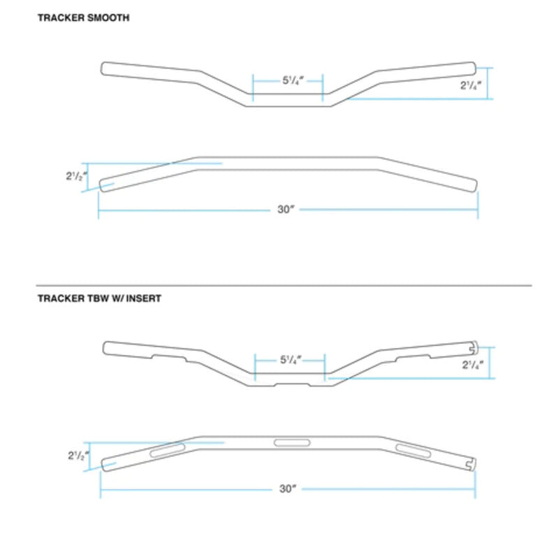 TRACKER 1" BARS | BLACK / LOW SMOOTH