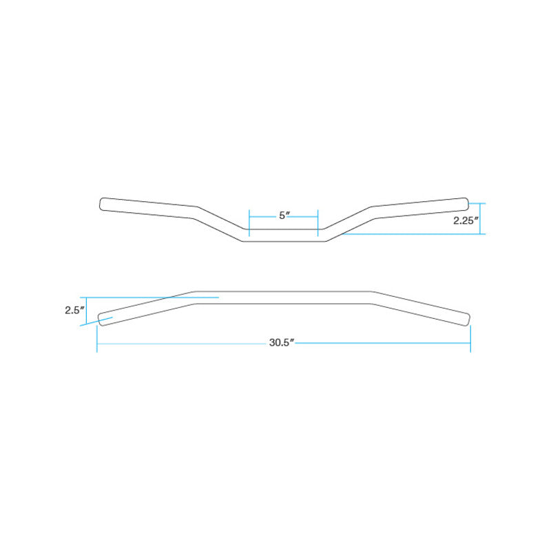 TRACKER 7/8" BARS | BLACK NON-DIMPLED