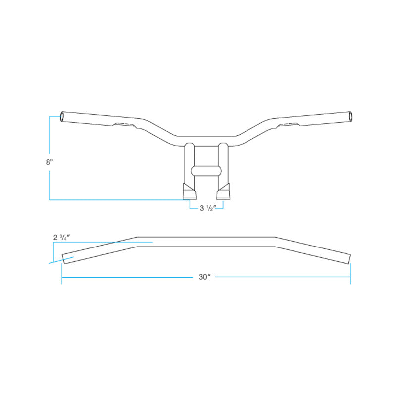 TYSON XL 8" BARS | CHROME SLOTTED