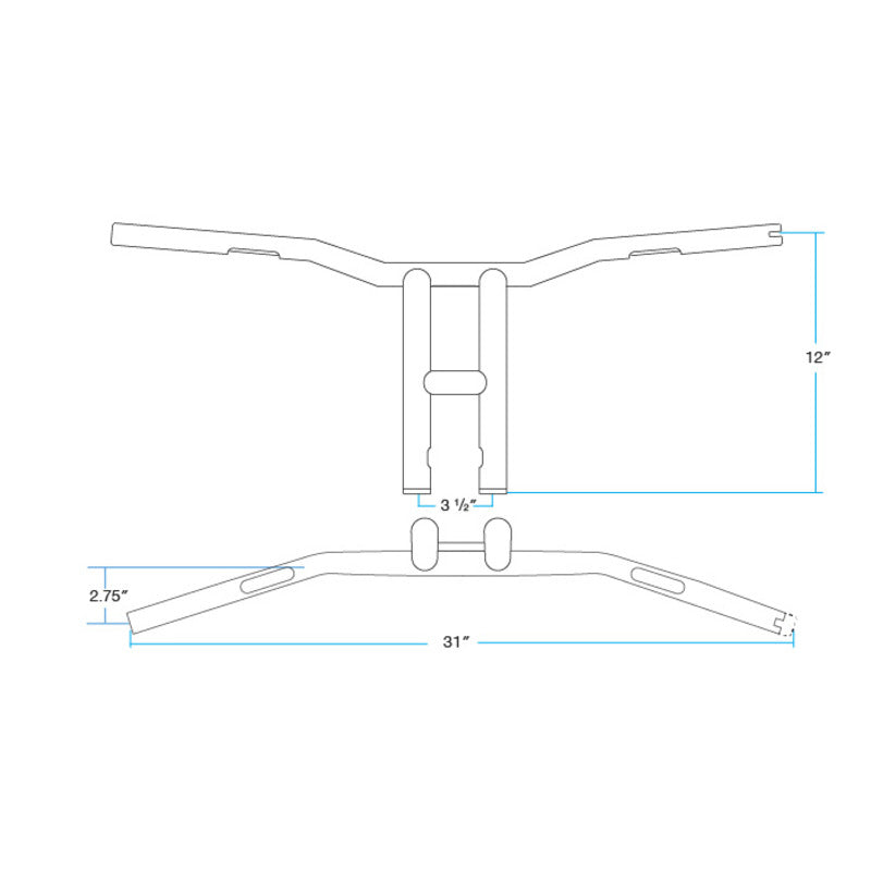 TYSON XL PULLBACK 12" BARS | BLACK SLOTTED