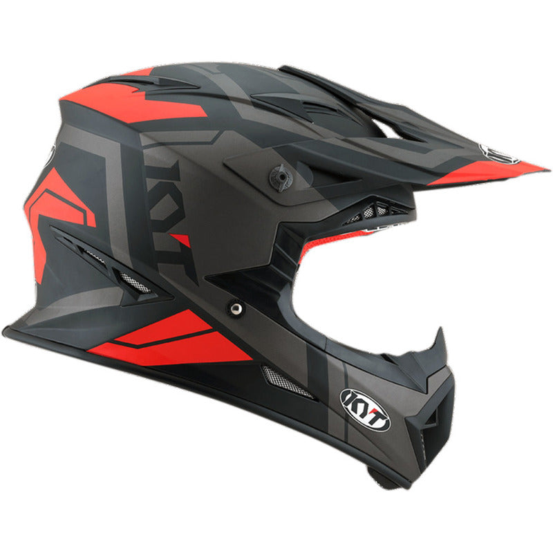 KYSJS0004 KYT JUMP SHOT #3 HELMET | MATT BLACK-FLURO RED