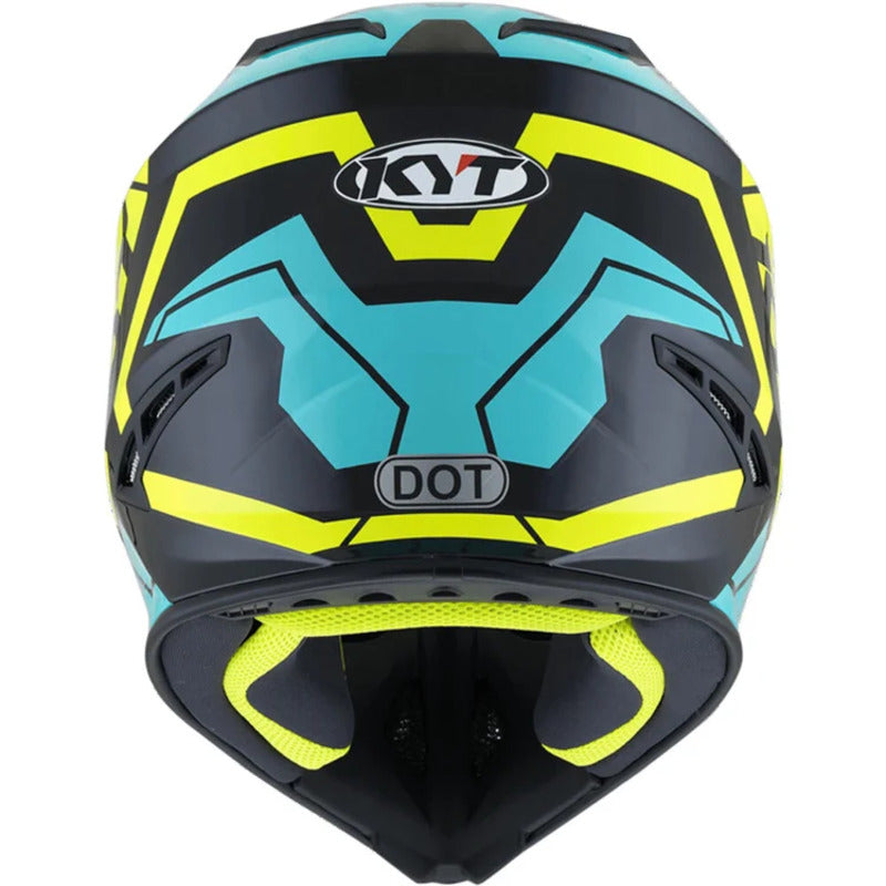 KYSJS0005 KYT JUMP SHOT #3 HELMET | BLACK-AQUA BLUE-YELLOW