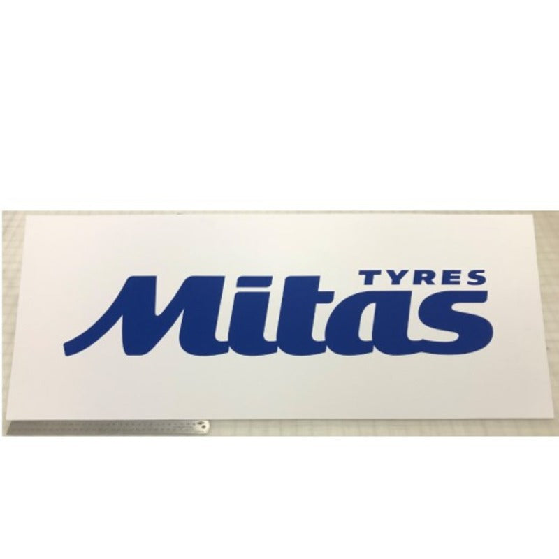 MITAS TYRES WHITE SHOP SIGN | SINGLE - 900w X 370 on 3mm forex/PVC board
