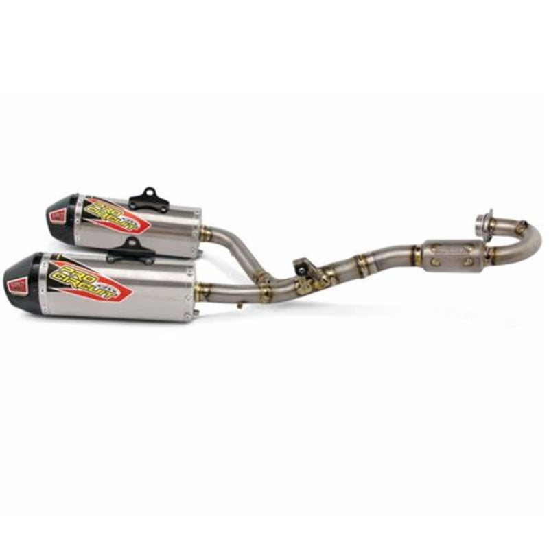 CRF250 14-17 Ti-6 DUAL STD SYS | Carbon End Cap, Full Titanium System, not FIM legal $#$