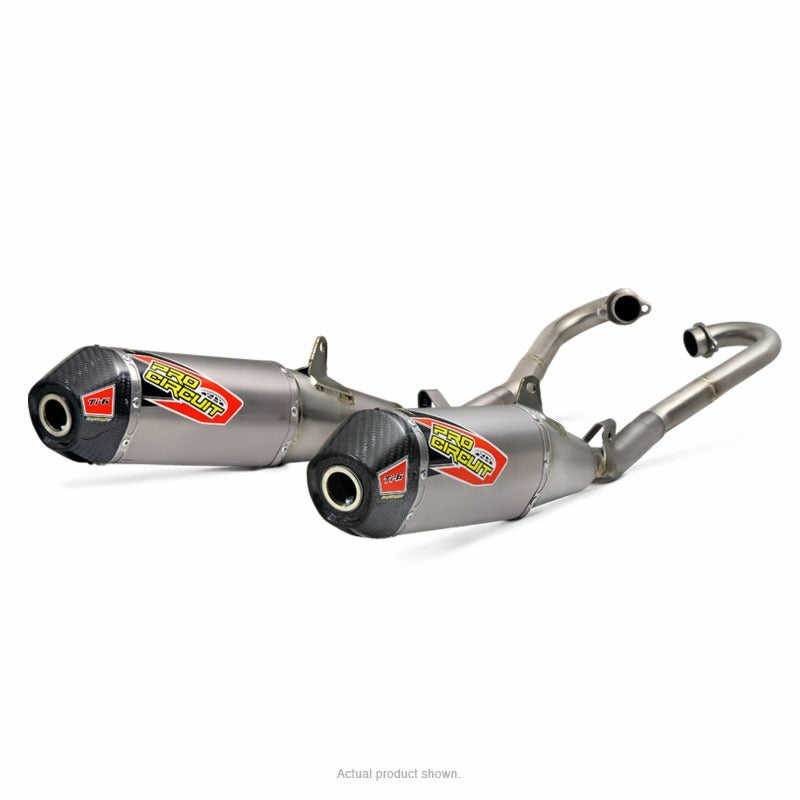 CRF250R 18-19 Ti-6 STD SYS | Carbon End Cap, Full Titanium System, US spec, not FIM legal $#$