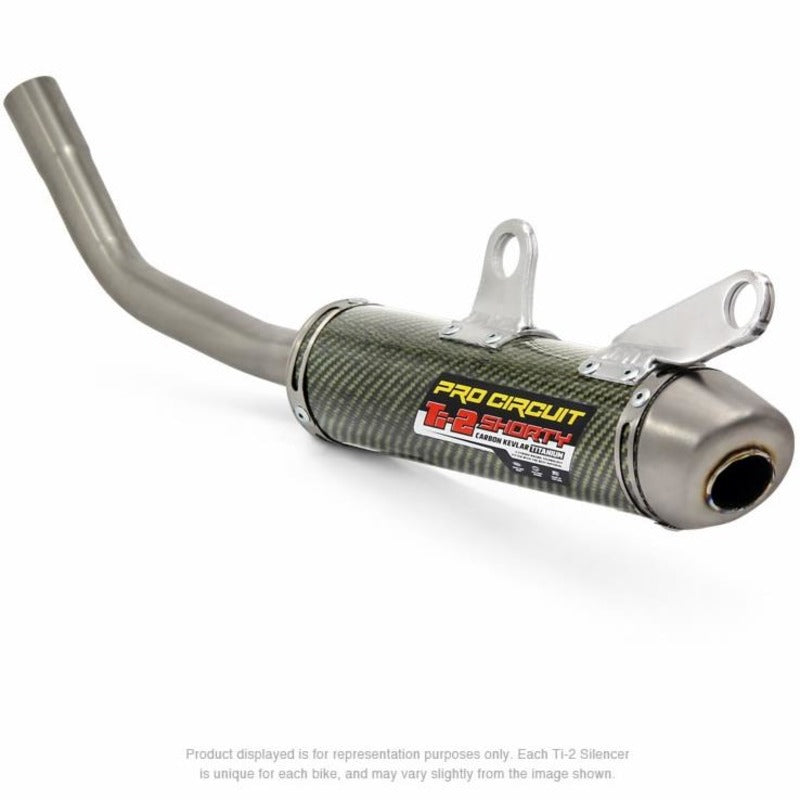 HUSQ TC250 TX300 17-18 Ti-2 SHORTY SILENCER, CARBON / KEVLAR / TITANIUM
