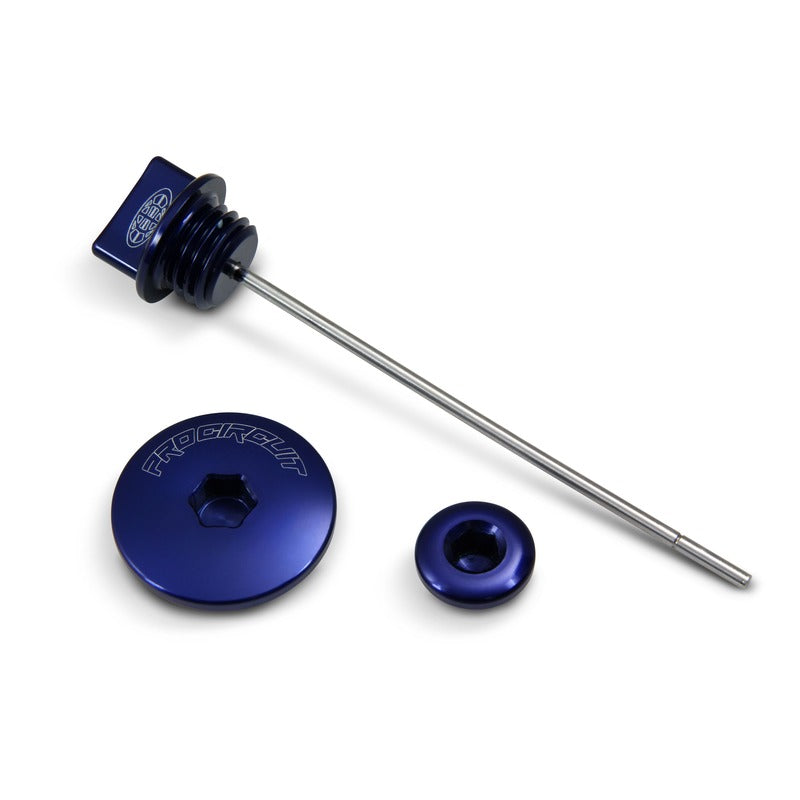 TTR110 08-25 ENGINE PLUG | KIT 2 X PLUGS &amp; 1 X DIPSTICK (BLUE ANODISED)